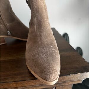 Dolce Vita Taupe Suede Ankle Booties